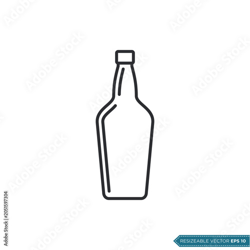 Simple Bottle Icon Vector Template Illustration Design