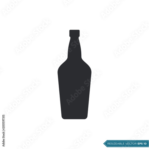 Simple Bottle Icon Vector Template Illustration Design