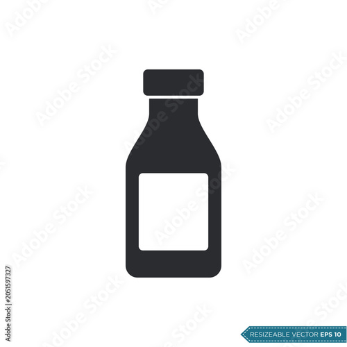 Simple Bottle Icon Vector Template Illustration Design