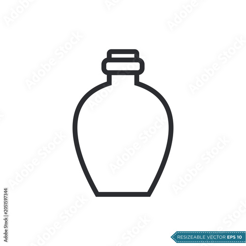 Simple Bottle Icon Vector Template Illustration Design