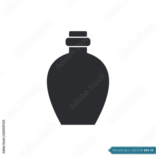 Simple Bottle Icon Vector Template Illustration Design
