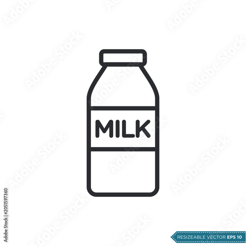 Milk Bottle Icon Vector Template Illustration Design EPS 10
