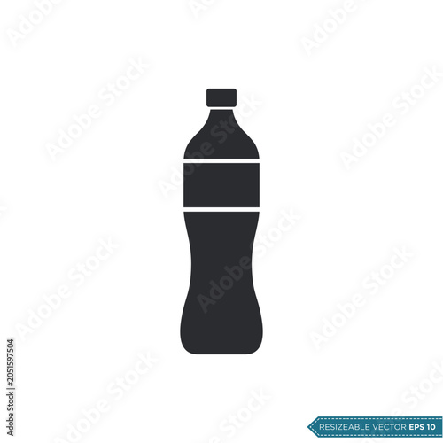 Black Bottle Icon Vector Template Illustration Design