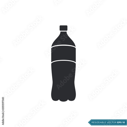 Simple Black Bottle Icon Vector Template Illustration Design