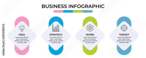 Bild auf Leinwand Business Info Graphic Design Template Vector With Icons And 4 Options Or Steps