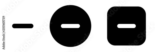 Bild auf Leinwand Minimize button icon set with minus and collapse symbols