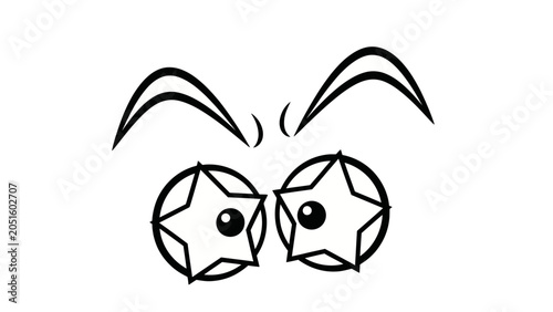 Quadro em tela A stylized illustration of surprised eyes.