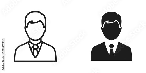 Bild auf Leinwand Businessman icon outline silhouette in white background representing professiona