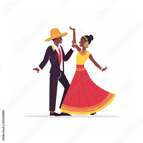 Couple dancing in traditional attire