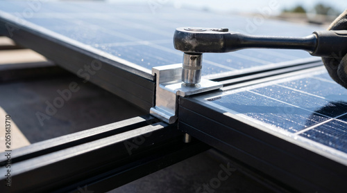 Ratchet Tightening Solar Panel Mounting Clamp