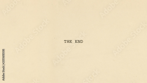 Vintage The End Title Card on Aged Paper