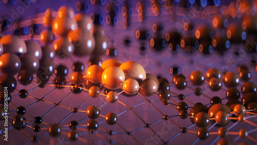 Network with Connected Data Nodes 3D Render