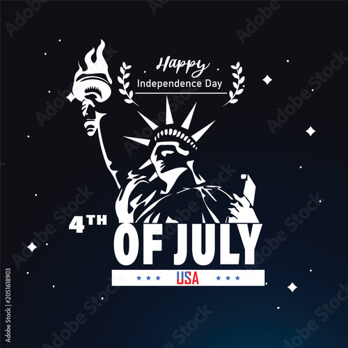 Vintage Independence Day Celebration Illustration with Patriotic Eagle and Fireworks Background