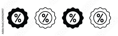 Konstfotografi Discount Icon Representing Price Reduction Tag, Shopping Promotion Symbol, and C