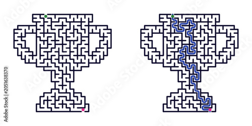Foto Best teacher trophy award maze puzzle gam