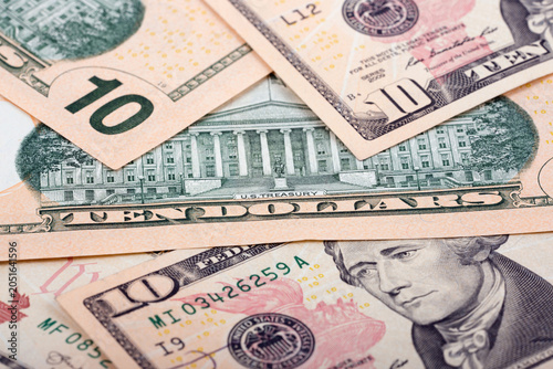 American ten dollars a business background