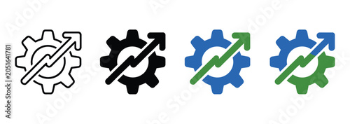 Fotografi Operational Excellence Vector Icon Featuring Production Growth Symbols, Efficien