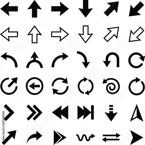 Fotografija Black arrow vector icon pack