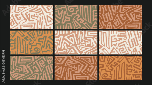 Tribal Style Abstract Line Background