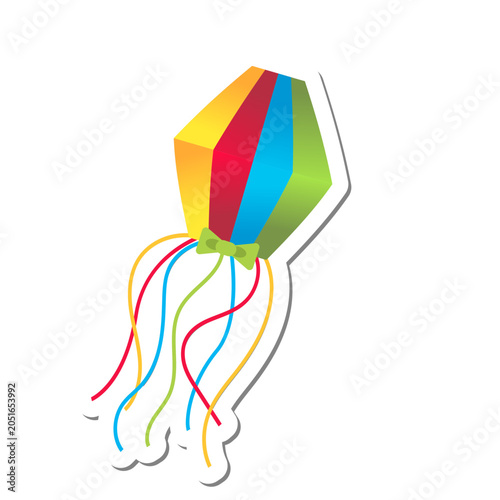 Colorful Festa Junina balloon decoration isolated on transparent background