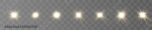 Tableau sur toile Golden star lights glow softly over dark gradient