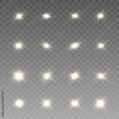 Картината върху платно Warm golden glow spreads through abstract light space