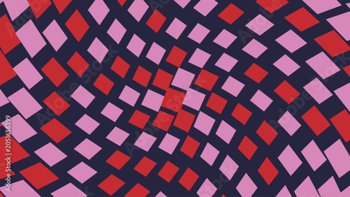 Cuadro en lienzo Abstract geometric pattern with rotating red and purple squares