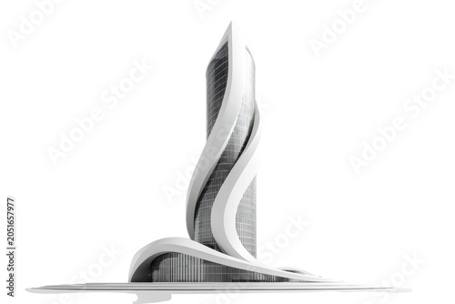 Skyscraper Concept of Futuristic Architecture for Urban Development
