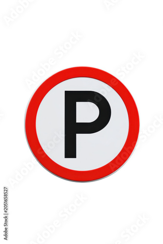 Parking Circle Road Sign Graphic for Navigation Interface Design