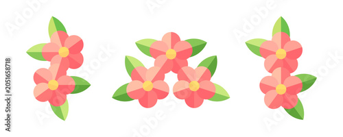 Pharmaceutical herb - potentilla flower emblem. Miniature flower emblem in cilrcle frame for cosmetics, perfumeries, packing. Vector element.