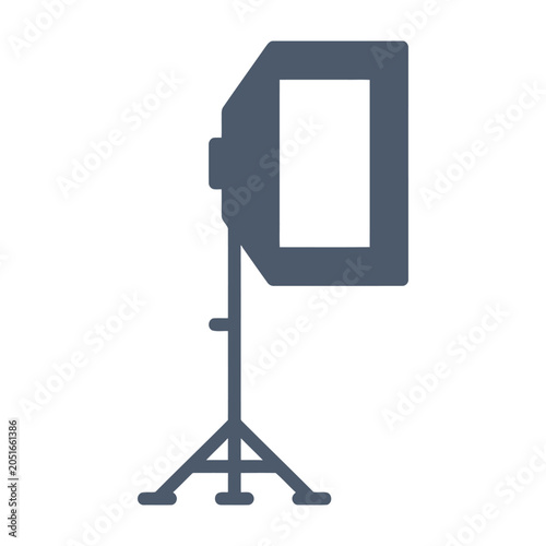 Obraz na plátne Professional studio softbox lighting equipment icon with lighting photography eq