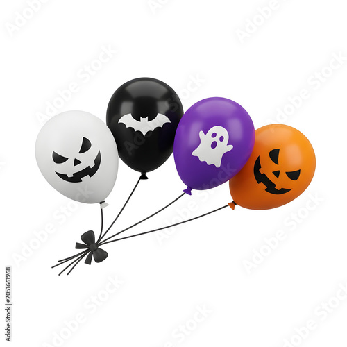 Halloween Balloons with Jack-o'-lantern, Ghost, and Bat Designs