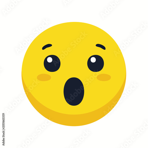 Surprised emoji face with wide open mouth and eyes