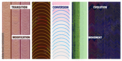 Foto Curved line pattern with text bauhaus modernist style illustration