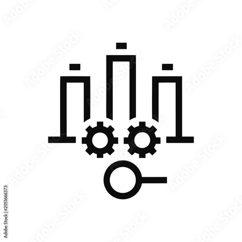 Business Analytics Dashboard Line Icon Vector