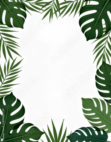 Summer cocktail special board with tropical plants