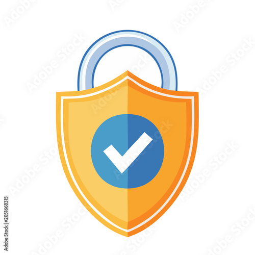 Shield with lock and checkmark icon