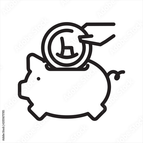 Retirement Savings Anxiety Line Icon - Future Finance Uncertainty