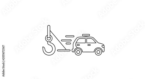 Tableau sur toile Tow truck with car.