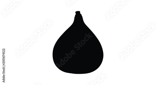 Εκτύπωση καμβά Fig fruit black silhouette against a white background