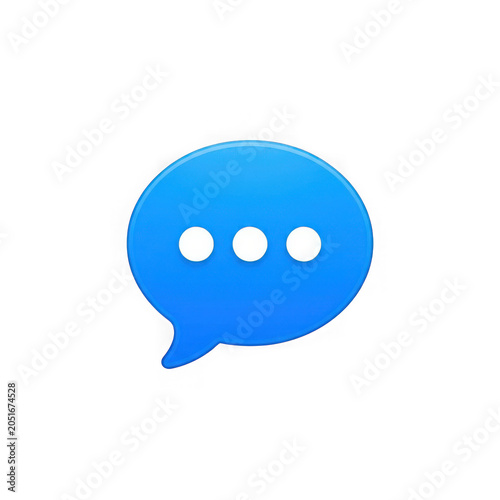 Blue speech bubble icon with three white dots for chat or message