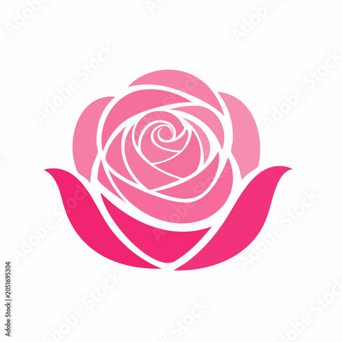 Stylized Pink Rose Logo