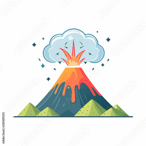 Volcano Eruption Illustration