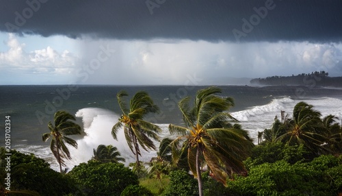tropical storm heavy rain and high winds in tropical climates