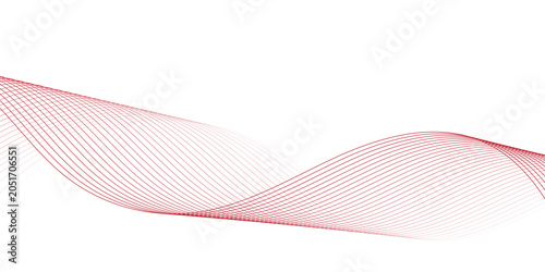 Minimal Red Wavy Line Structure on White Canvas modern illustration