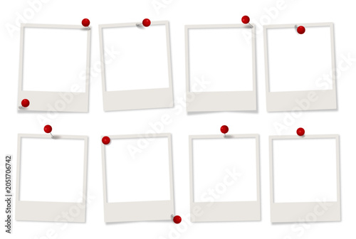 old polaroids ball pin  push pin tack empty transparent background