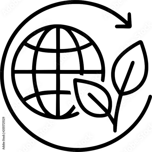 Net Zero Emissions Target Line Icon