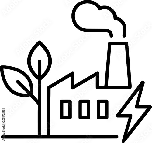 Carbon Footprint Reduction Line Icon