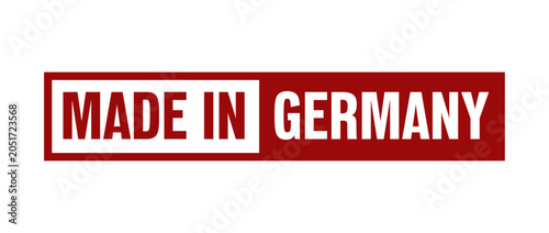 Made in Germany square badge with red flag colors
