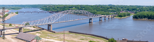 Three Mississippi River Bridges Crossing from Iowa to Illinois and Wisconsin